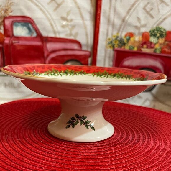 Spode Christmas Tree Annual Footed Candy Dish 2013 NWT - Picture 5 of 13